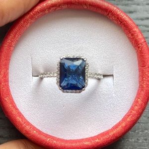 925 Sterling Silver Sapphire Ring